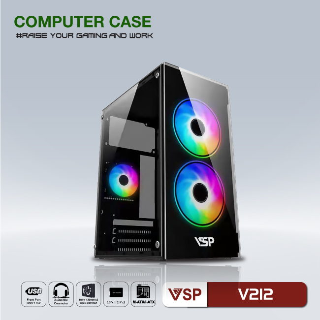 Fan Case VSP V212 LED RGB (ĐEN)
